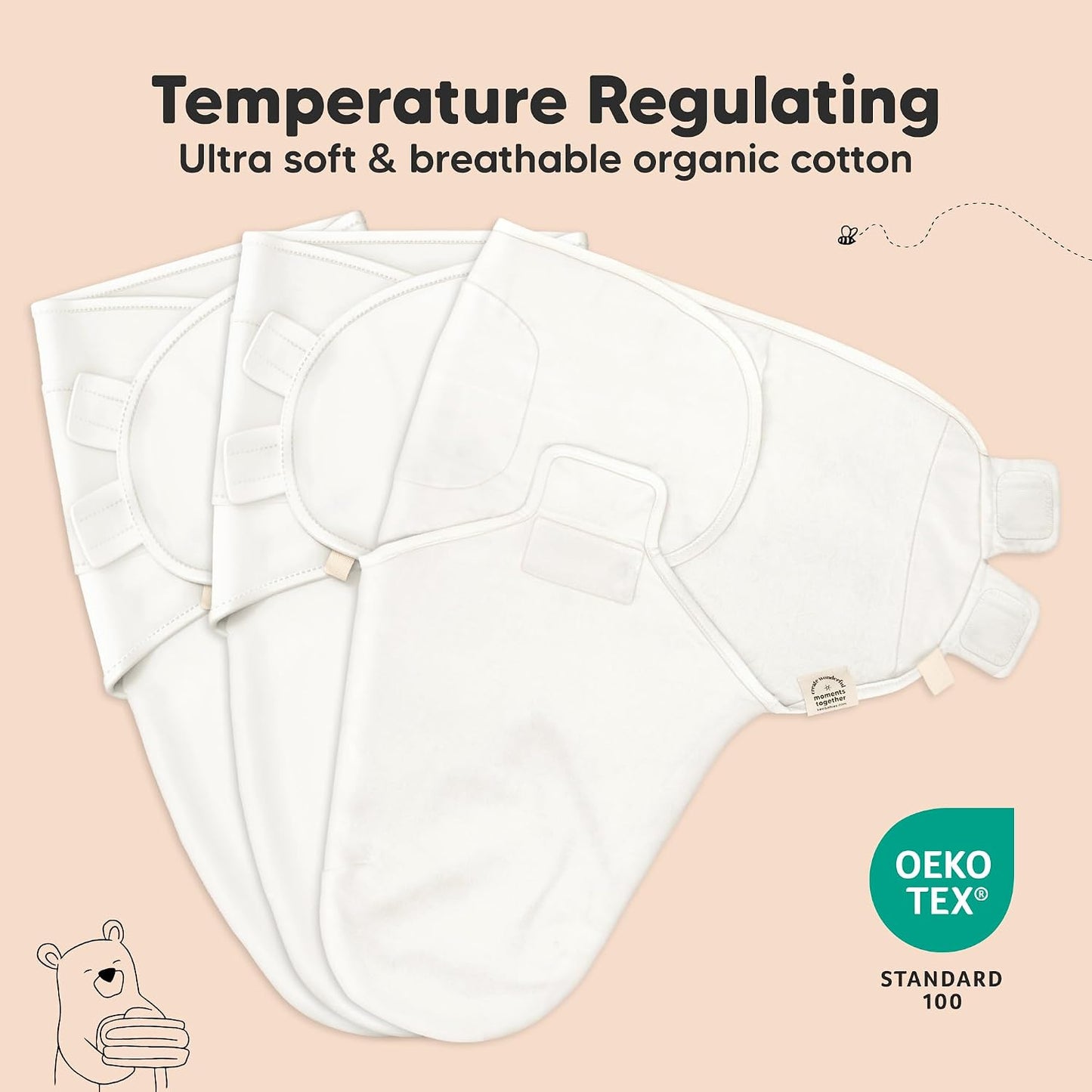KeaBabies Organic Baby Swaddles – 3 Pack
