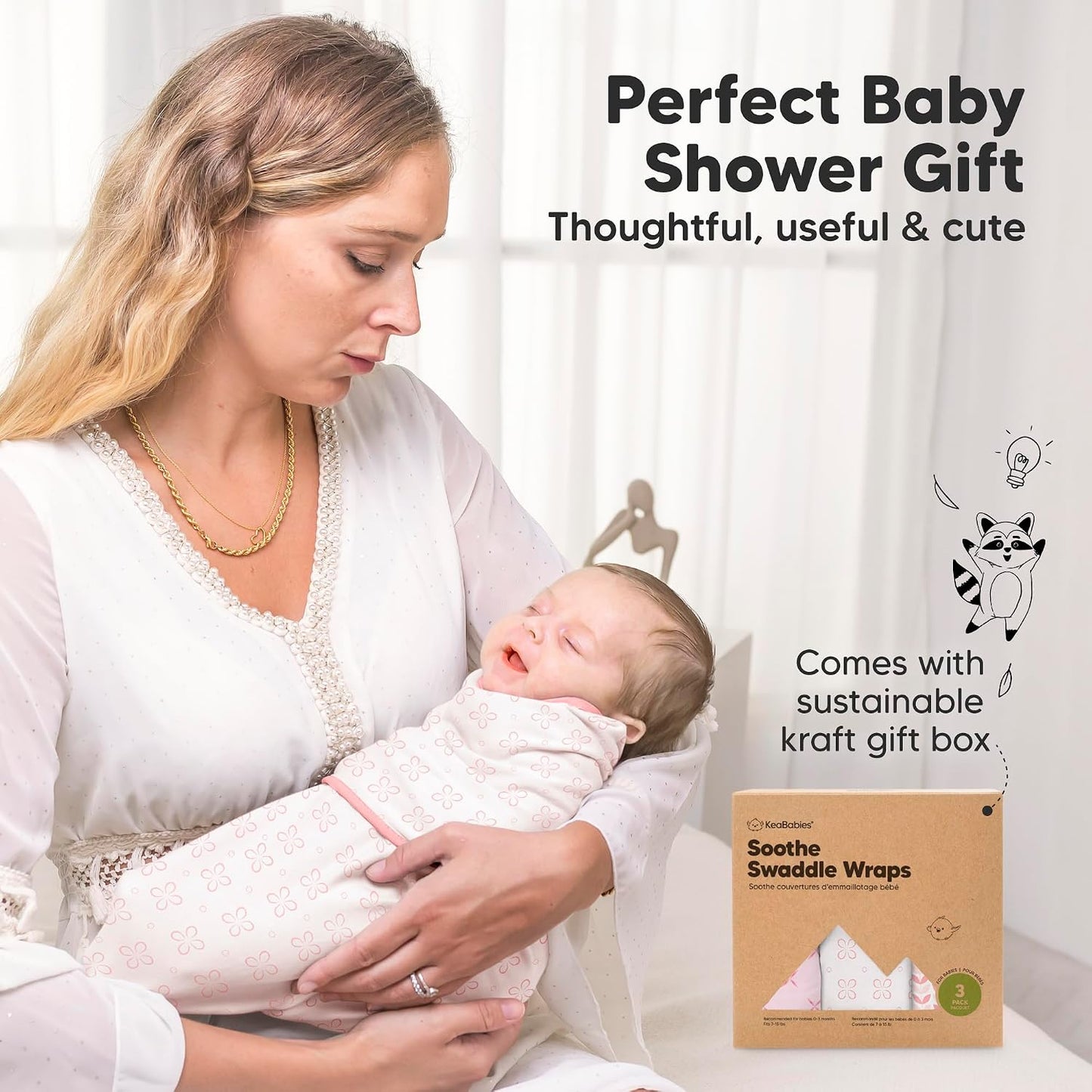 KeaBabies Organic Baby Swaddles – 3 Pack