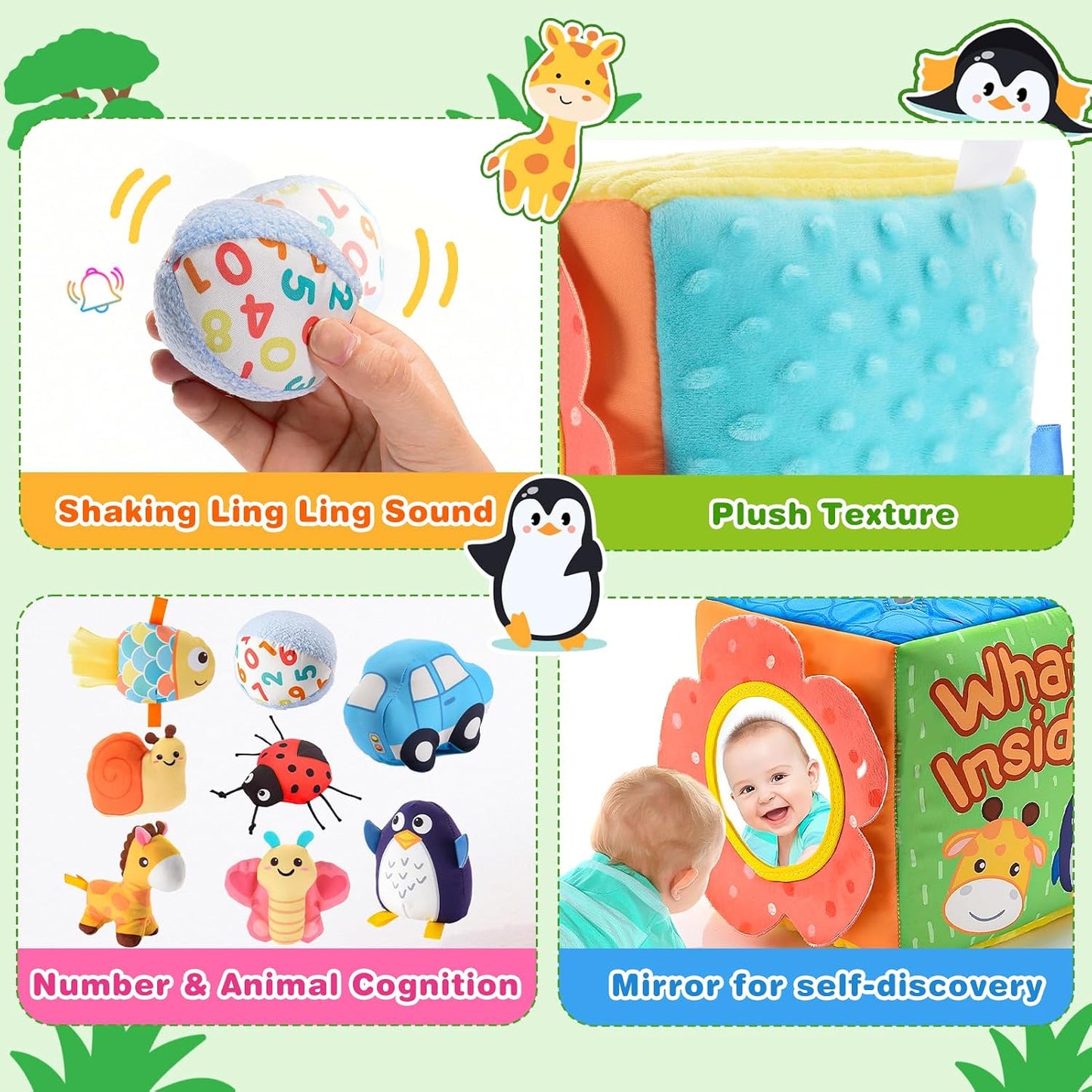 Montessori Sensory Soft Box Toy – 8 Piece Set