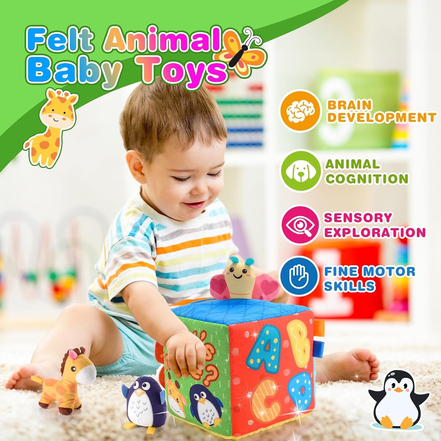Montessori Sensory Soft Box Toy – 8 Piece Set