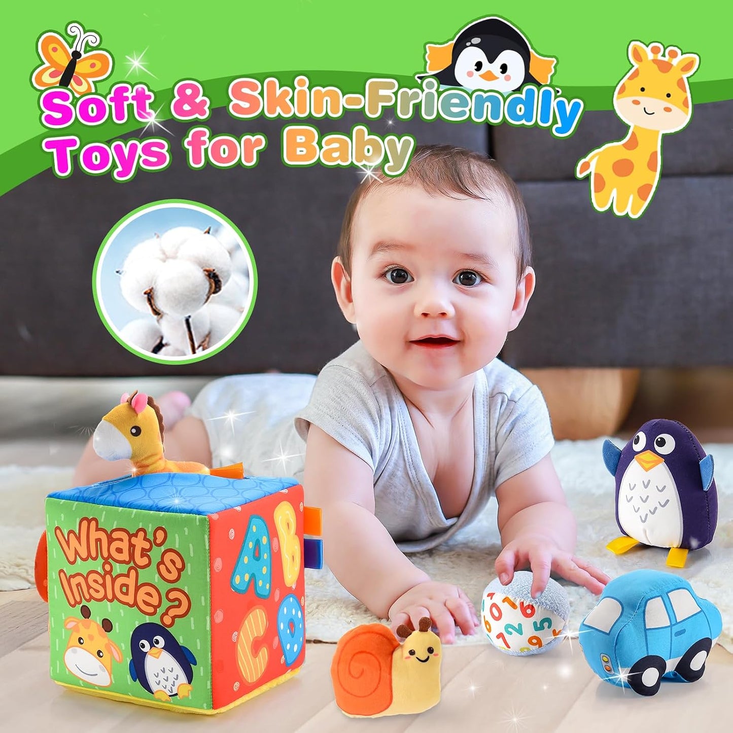 Montessori Sensory Soft Box Toy – 8 Piece Set