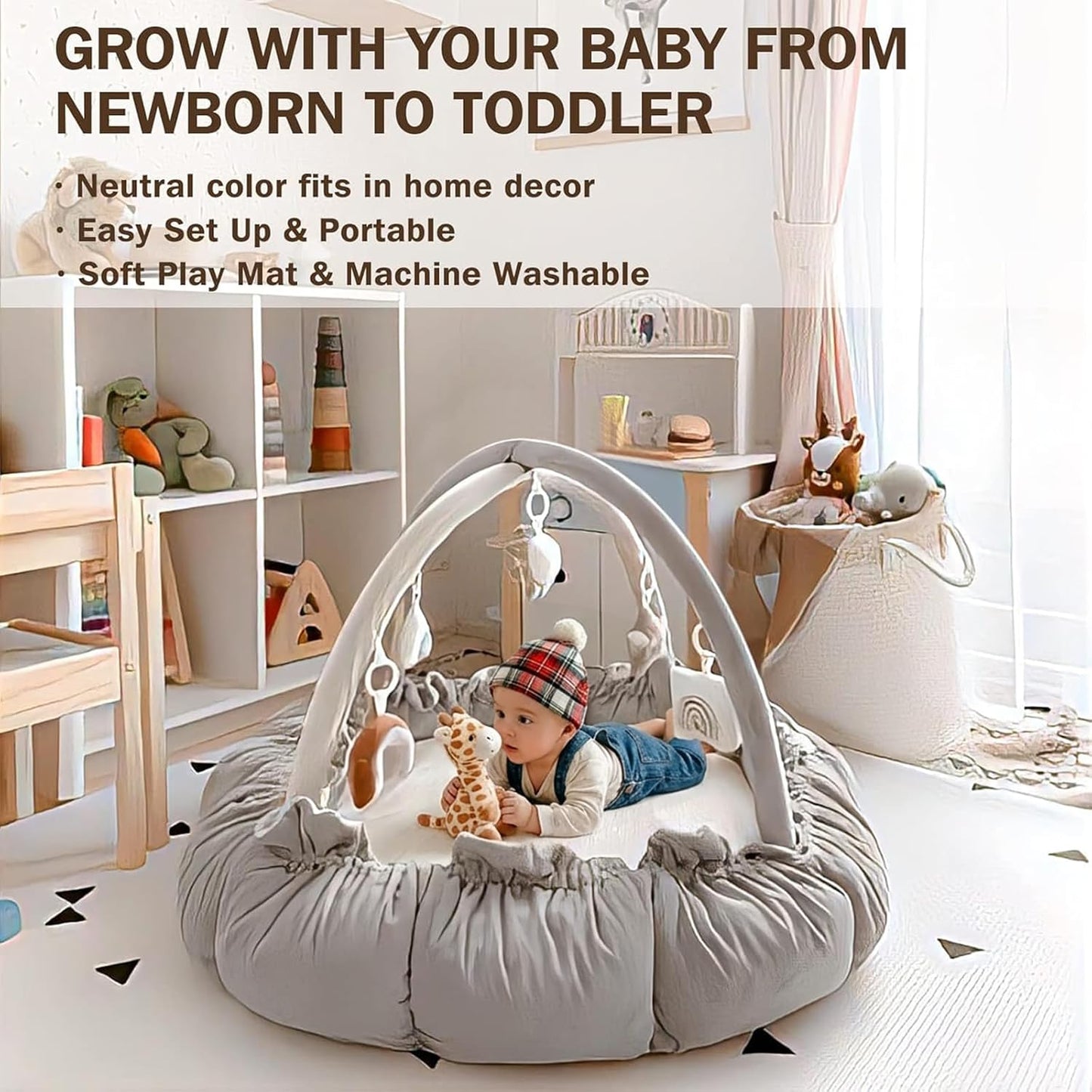Little Dove 5-in-1 Convertible Baby Play Gym – Grey