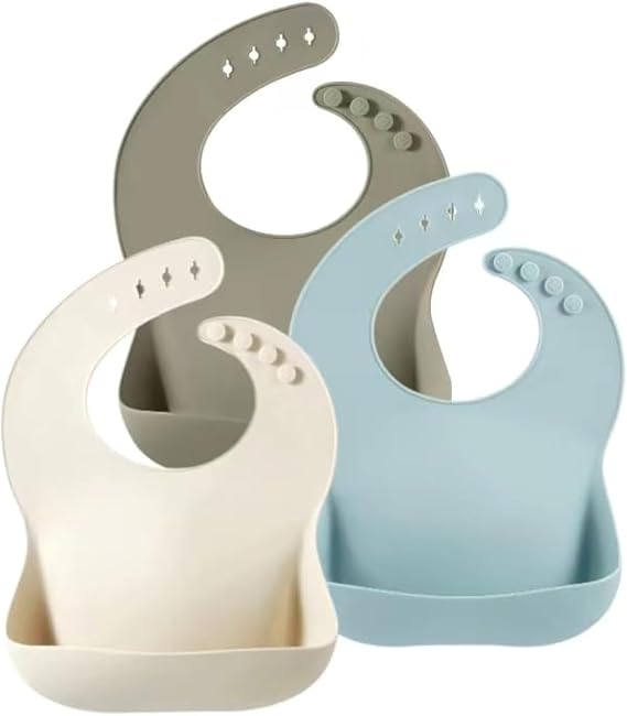 PandaEar Silicone Baby Bibs – 3 Pack
