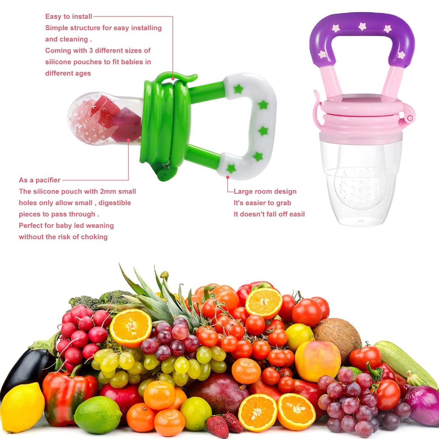 Baby Fruit Feeder Pacifier Set – 3 Pack