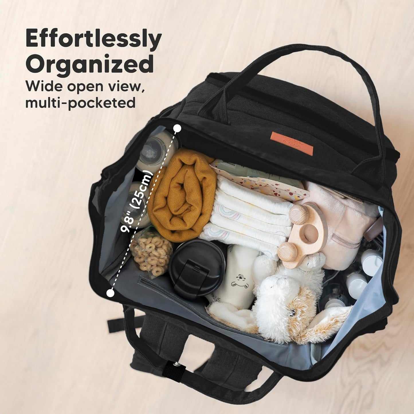 KeaBabies Baby Diaper Bag Backpack – Trendy Black