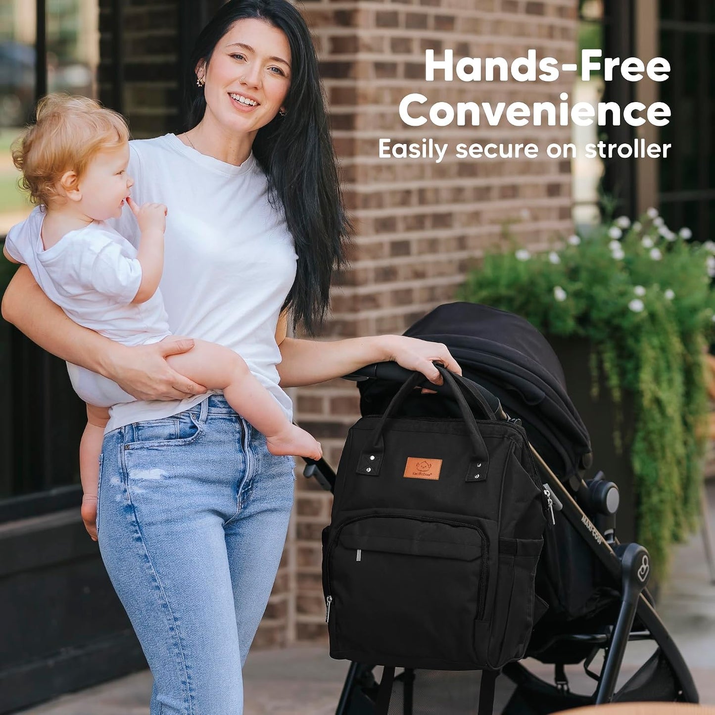 KeaBabies Baby Diaper Bag Backpack – Trendy Black