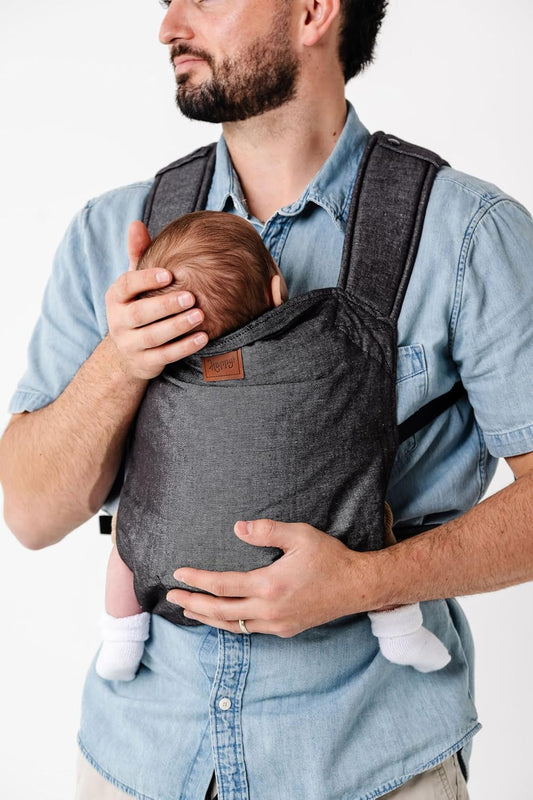 Happy! Original Baby Carrier – Lightweight Ergonomic Soft Structured Carrier for Newborns to Toddlers (7–45 lbs), Adjustable Fit, Breathable Linen, Front & Back Carry